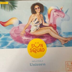 Sun Squad Inflatable Unicorn Pool Float - Pink Rainbow XL